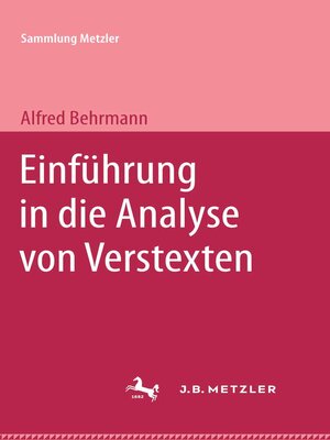 cover image of Einführung in die Analyse von Verstexten